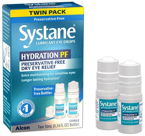 Systane Hydration Lubricant Long Lasting Dry Eye Drops, Preservative ...