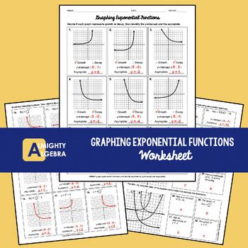 Graphing Exponential Functions and Identify Key Features Worksheet