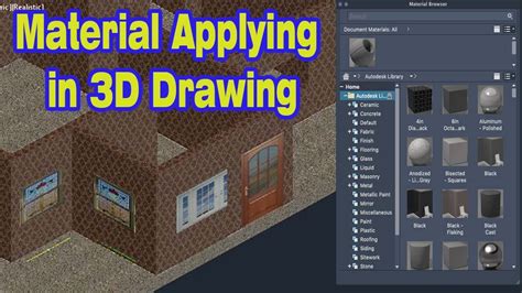 How to apply Material in autocad 3D | cad tutorials - YouTube