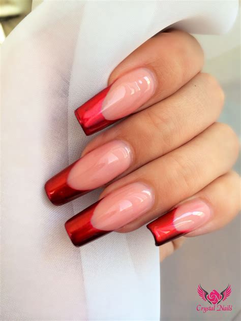 #red #liquid #metal #chrome #nails #crystalnails #gel #polish | Red chrome nails, Trendy nails ...