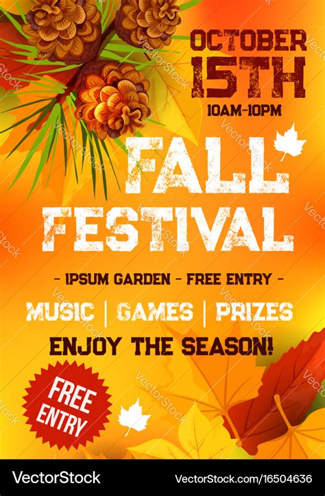 Fall harvest festival autumn party banner design Vector Image