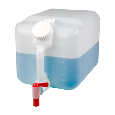 5 Gallon E-Z Fill® Natural HDPE Carboy with Molded Drain & Spigot | U.S. Plastic Corp.