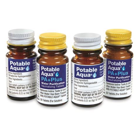 100-ct. Potable Aqua Water Purification Tablets with PA+ Plus - 207253 ...