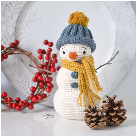 Snowman Free Crochet Pattern By Elisa's Crochet