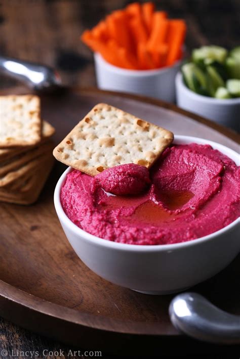 Beetroot Hummus ~ Lincy's Cook Art