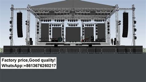 Concert stage system with PA equipment sound design | Stage set design, Concert stage design ...