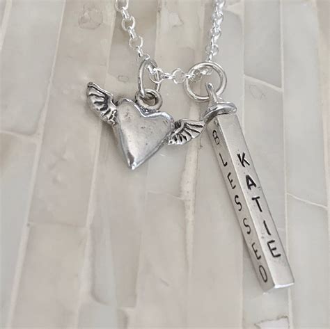 Guardian Angel Name Necklace-personalized Remembrance - Etsy