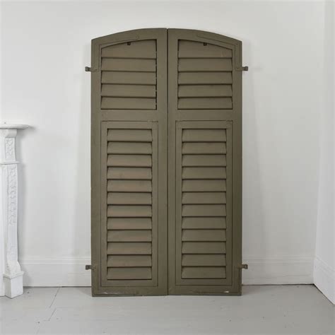 Original Vintage French Shutters, Olive green