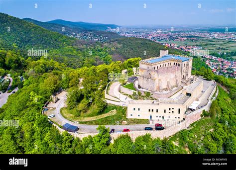 Hambacher Schloss or Hambach Castle, aerial view. Rhineland-Palatinate ...