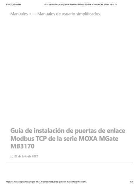 Moxa MB3170 | PDF