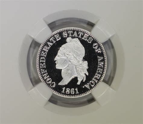 1861 Confederate Cent Smithsonian "Restrike" Gem Proof .999 Silver NGC - J Robinson Rare Coins