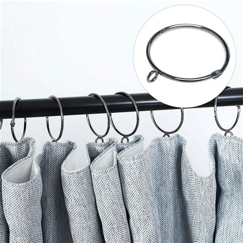 Rings for Curtain Rods, 2.5" Metal Curtain Ring with Eyelet Pack of 20, Grey - Walmart.com ...