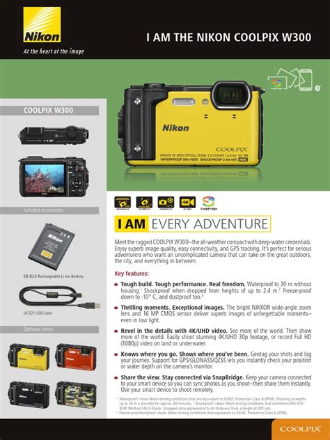 Nikon Coolpix W300 Leaflet en - Original | PDF | Wi Fi | Autofocus