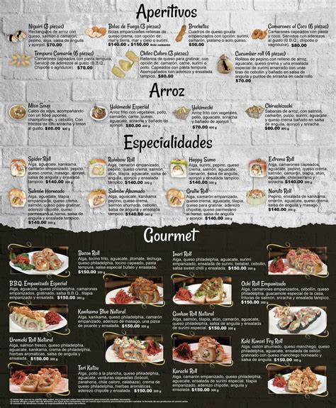 Menu at Happy Sumo restaurant, Tepic, Zapata #145 Col Centro