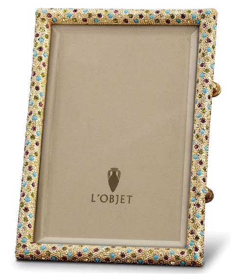 L'Objet Rectangular Pave Frames Gold + Multi-Color Crystals - 5 x 7"