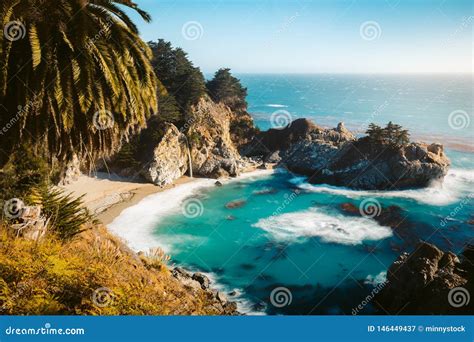 McWay Falls at Sunset, Big Sur, California, USA Stock Image - Image of america, coast: 146449437
