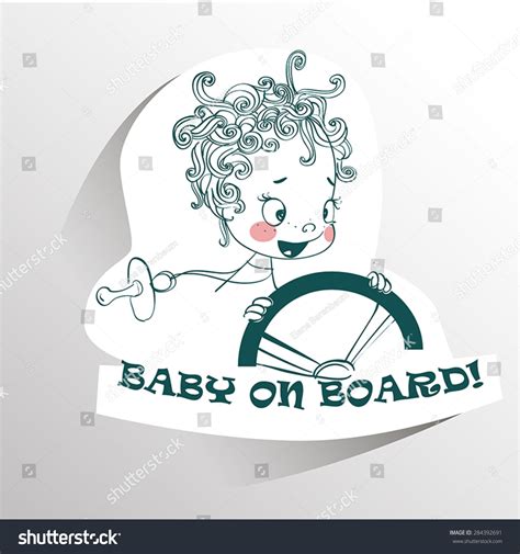 Baby On Board Funny Illustration Kid Stock Vector (Royalty Free ...