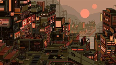 HD wallpaper: waneella, pixel art, city | Wallpaper Flare