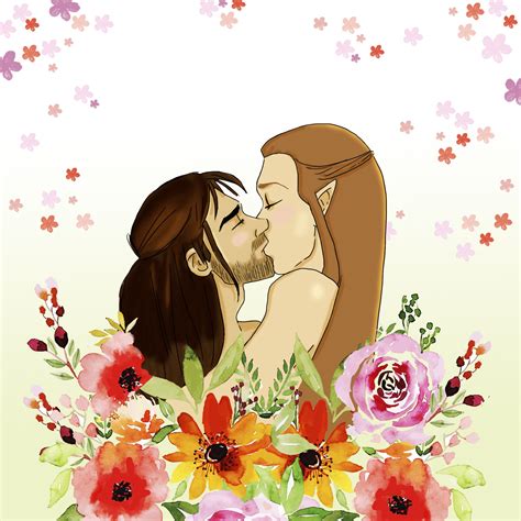 Kili and Tauriel Kissing Fanart Lord of the Rings Fanart The hobbit ...