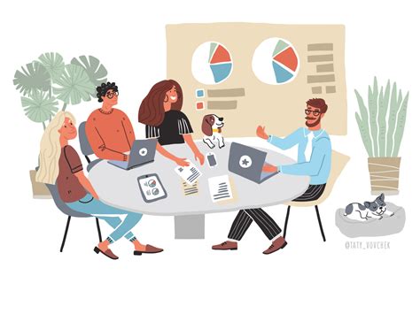 Meeting room in IT office by @idrawillustrations on Dribbble
