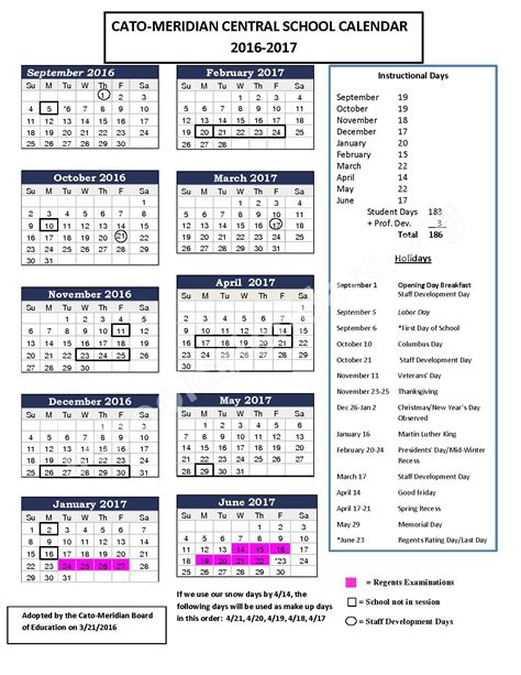 Cato-Meridian Central School District Calendars – Cato, NY