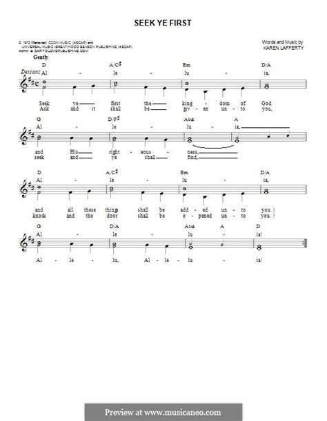 Seek Ye First by K. Lafferty - sheet music on MusicaNeo