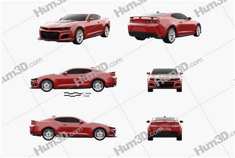 Chevrolet Camaro ZL1 2019 Blueprint Template - 3DModels