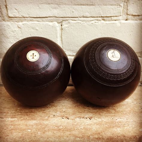 Era Antiques: Two Handsome Antique (1900-1920s) Lawn Bowling Bowls/Balls made of LIGNUM VITAE ...