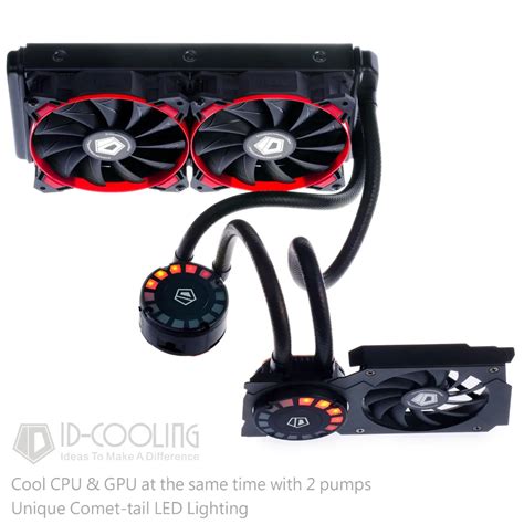 HUNTER DUET Integrated Water Cooler for Both CPU & GPU,Unique Comet tail LED Lighting,over GPU ...