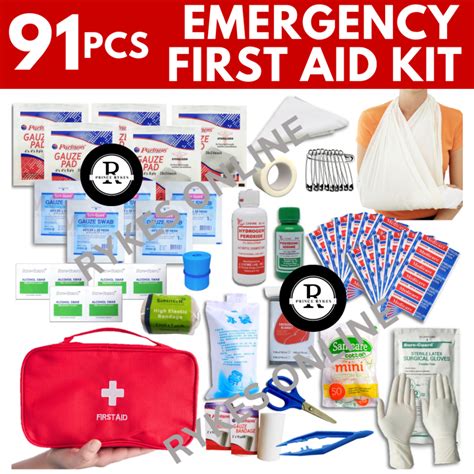 91 PIECES ALL PURPOSE EMERGENCY FIRST AID KIT SET , MEDICAL KIT OUTDOOR CAR HOME OFFICE SPORTS ...