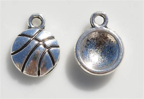 10 Basketball Silver Tone Charms SC3655 - Etsy