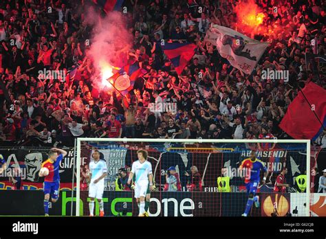 General view of fc basel fans celebrating in the stands hi-res stock ...