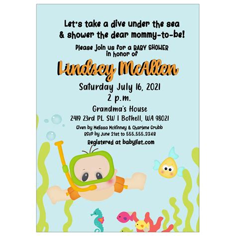 Under the Sea Baby Shower Invitation Printed Baby Shower - Etsy