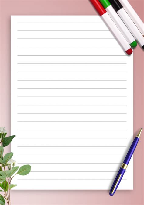 Lined Paper Template 10mm | Notebook paper template, Paper template ...