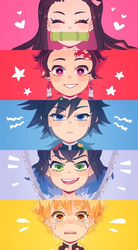 Demon Slayer Chibi Wallpaper ~ Nezuko Kamado Kny Kimetsu Yaiba Tanjiro Patting Pats Seberapa ...