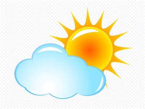 HD Cartoon Sun With Cloud Weather Icon PNG | Citypng