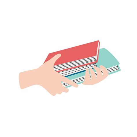 Reading lovers. Books stickers. Hands holding books. Decorative vector design elements. The ...