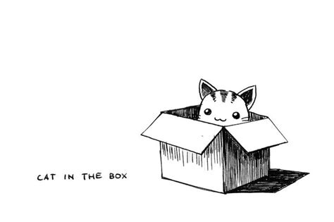 Saatchi Online Artist: Indrė Bankauskaitė; Pen and Ink Drawing "Cat in the Box" | Home ...