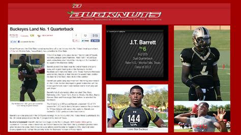 J. T. BARRETT QB IS THE 10TH COMMITT FOR 2013 PER BUCKNUTS - Ohio State Football Fan Art ...