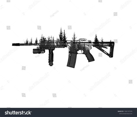 Isolated Ar15 Rifle Gun Trees On Stock Photo 1282197376 | Shutterstock