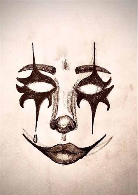 Clown drawing in 2023 | Scary clown drawing, Scary drawings, Scary ...