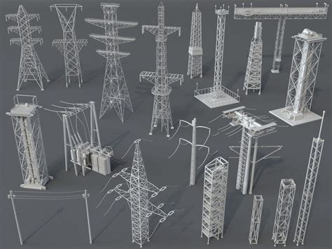 ArtStation - Electric Towers - 20 pieces | 3D Assets Feature Wall Design, Wall Decor Design, 3d ...