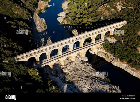 France, Gard, Pont du Gard, UNESCO World Heritage, Roman aqueduct ...