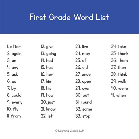 Sight Words For A First Grader