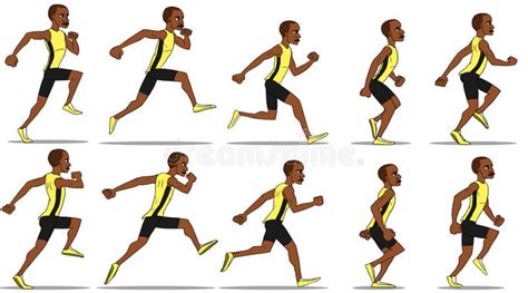 Man Run Cycle Animation Sprite Sheet Running Animation Frame By Frame Vector Stock Illustration ...