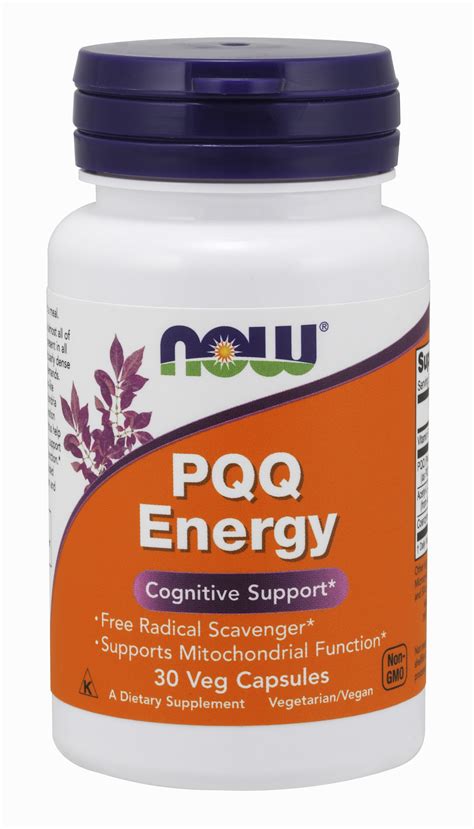 NOW Supplements, PQQ Energy, Free Radical Scavenger*, Cognitive Support*, 30 Veg Capsules ...