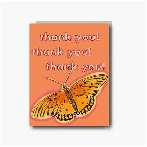 Thank you Thank you Butterfly Greeting Card | Etsy