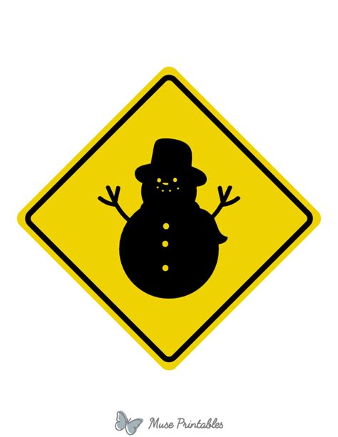 Printable Snowman Crossing Sign