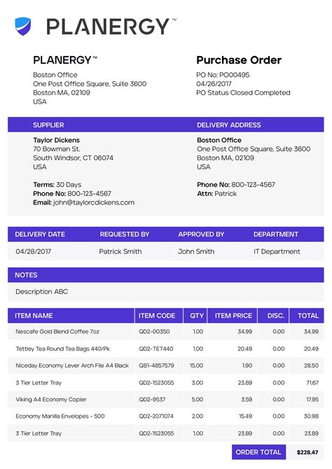 Purchase Order vs. Invoice | PLANERGY Software