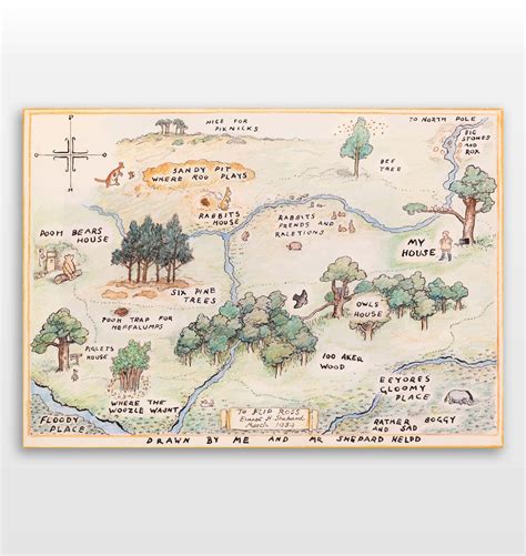 100 Aker Wood Map Winnie the Pooh Print - Etsy Australia